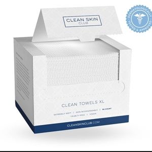 Clean Skin Club Towels XL Super Soft for Sensitive Skin 50 Count - NIB - SEALED